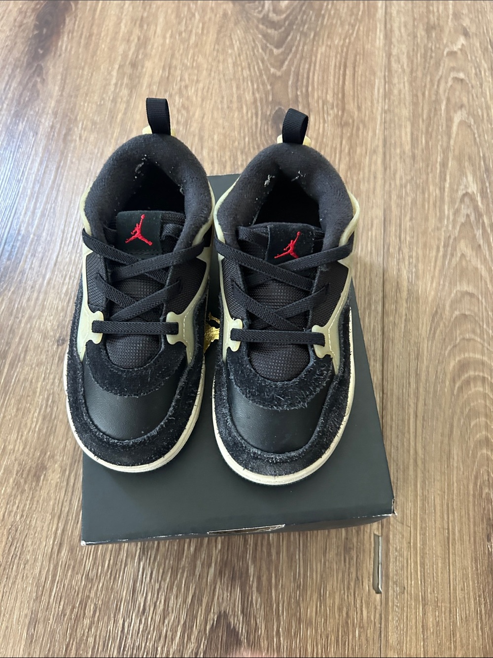 Jordan Kids Sneakers in Black with Cream Accents
